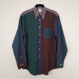 Brooks Brothers Multicolor Patchwork Plaid Button Down Fun Shirt